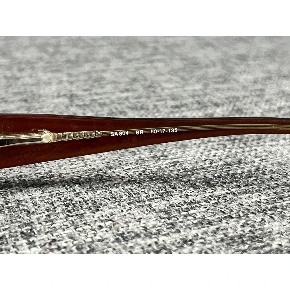 Salsa SA 804 BR Brown Rectangular Eyeglasses Scrollwork Temples 50-17-135